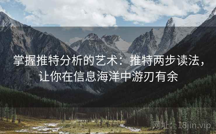 掌握推特分析的艺术：推特两步读法，让你在信息海洋中游刃有余