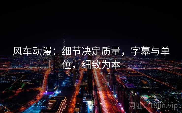 风车动漫：细节决定质量，字幕与单位，细致为本